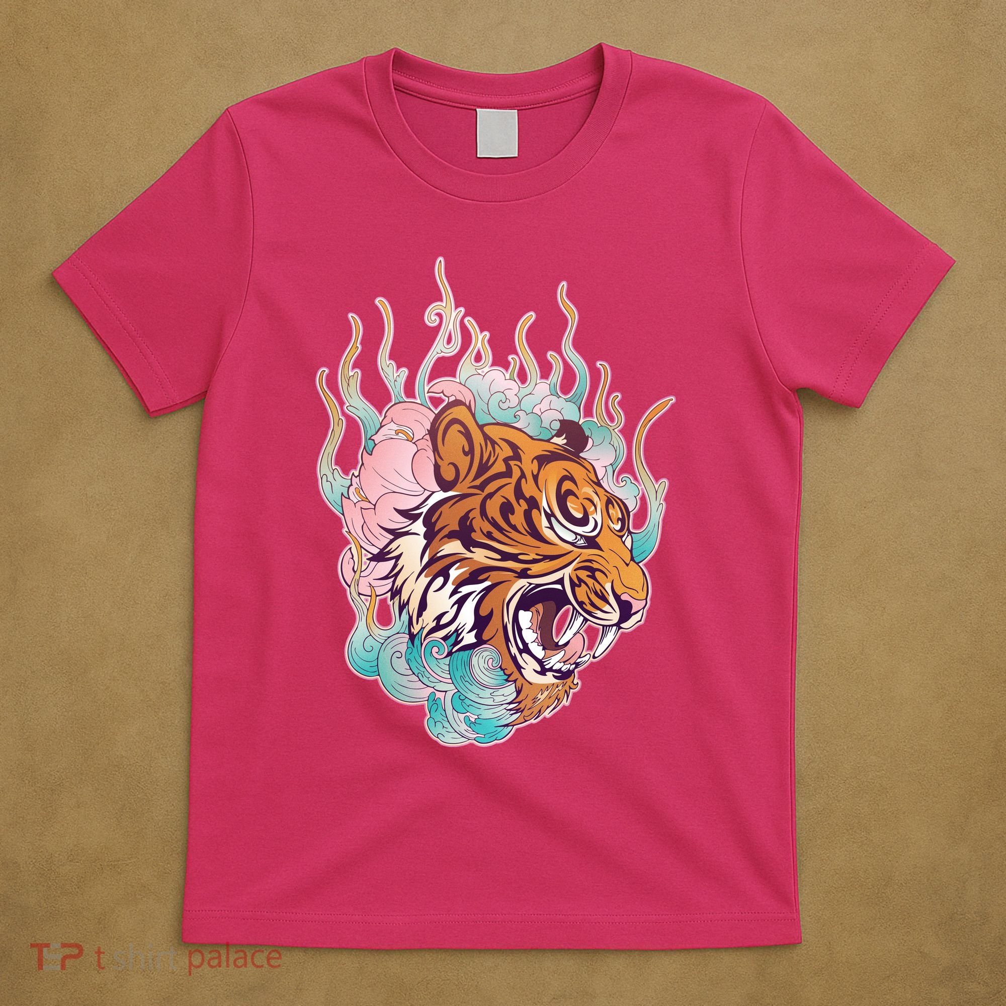 Cool Roaring Tiger Japanese Tattoo T-Shirt