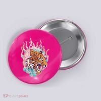 Cool Roaring Tiger Japanese Tattoo Button thumb 0