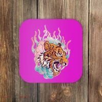 Cool Roaring Tiger Japanese Tattoo Coaster thumb 0