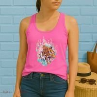 Cool Roaring Tiger Japanese Tattoo Women's Tank Top thumb 2