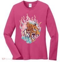 Cool Roaring Tiger Japanese Tattoo Women's Long Sleeve Shirt thumb 0