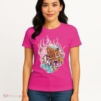 Cool Roaring Tiger Japanese Tattoo Women's T-Shirt thumb 4