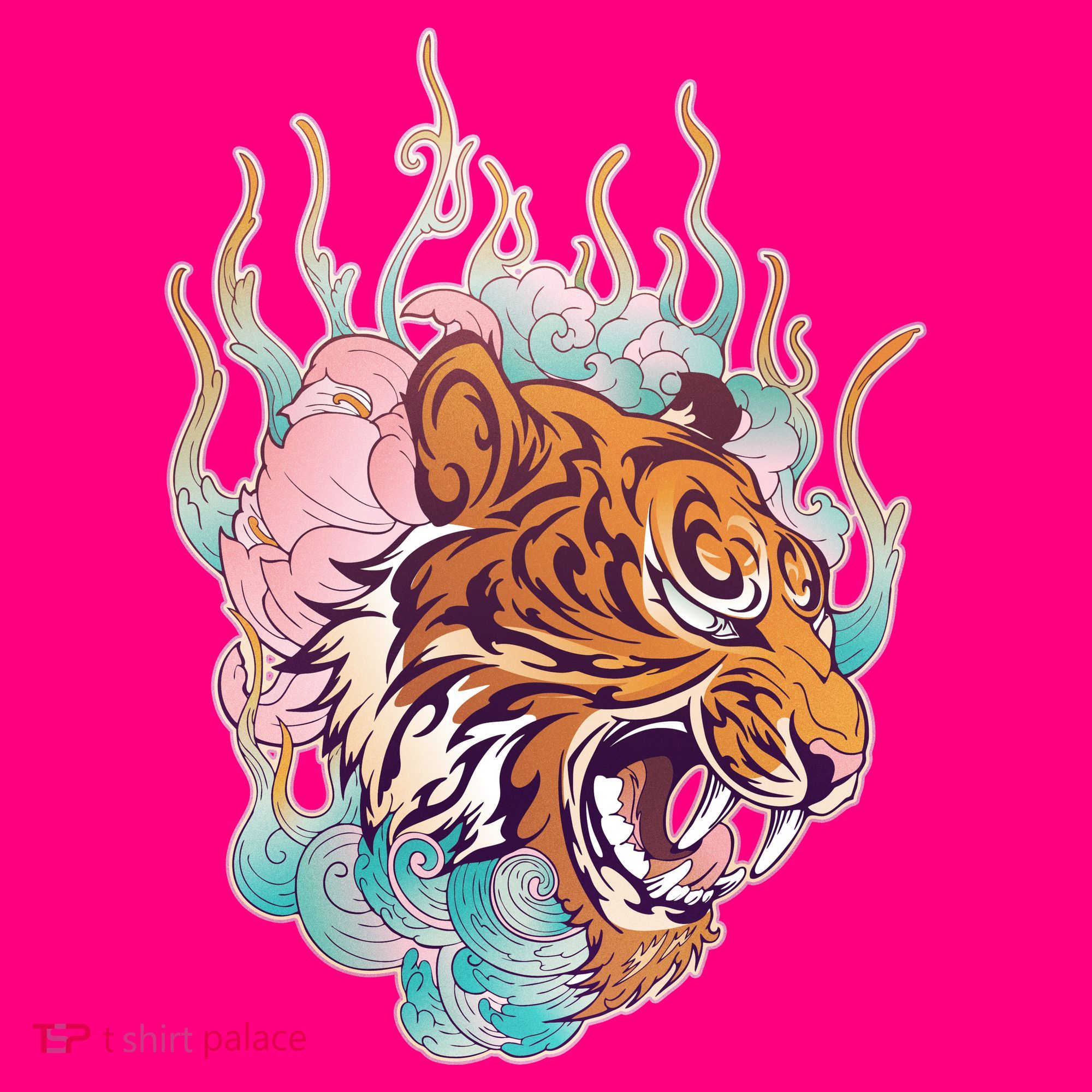 Cool Roaring Tiger Japanese Tattoo Women's T-Shirt