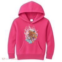 Cool Roaring Tiger Japanese Tattoo Kids Hoodie thumb 0