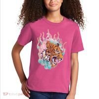 Cool Roaring Tiger Japanese Tattoo Kids T-Shirt thumb 2