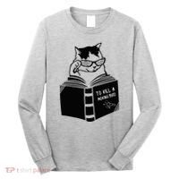Cat Reading To Kill A Mockingbird Funny Long Sleeve Shirt thumb 0