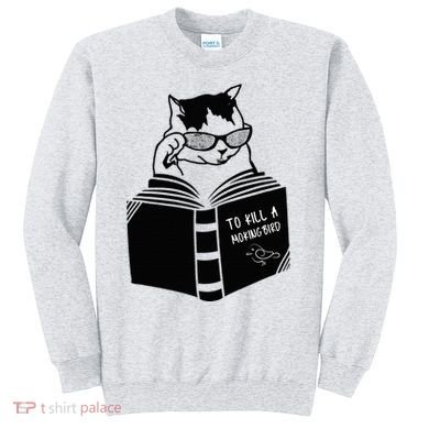 Cat Reading To Kill A Mockingbird Funny Sweatshirt