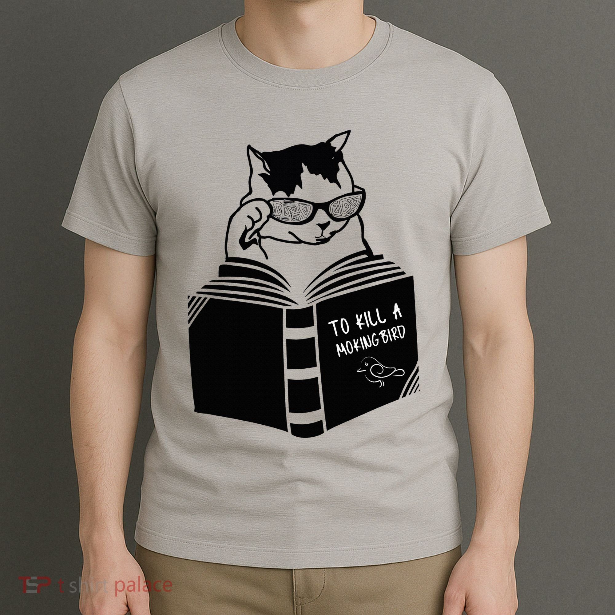 Cat Reading To Kill A Mockingbird Funny T-Shirt