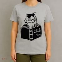 Cat Reading To Kill A Mockingbird Funny T-Shirt thumb 4