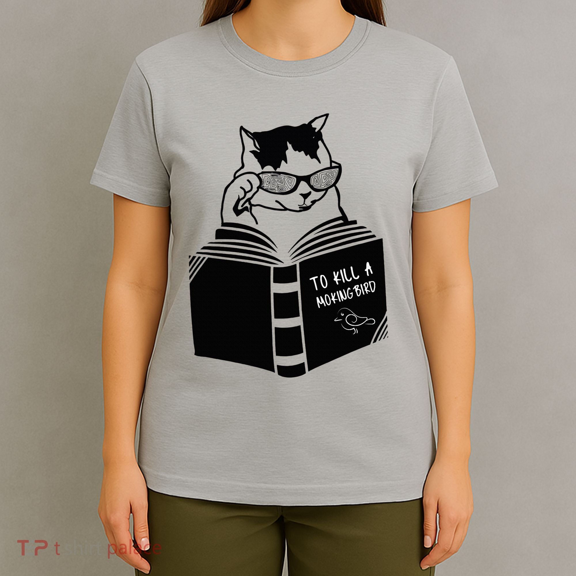 Cat Reading To Kill A Mockingbird Funny T-Shirt
