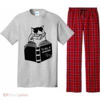 Cat Reading To Kill A Mockingbird Funny Pajama Set thumb 0