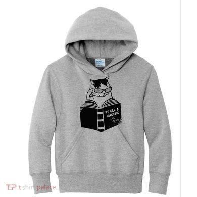 Cat Reading To Kill A Mockingbird Funny Kids Hoodie