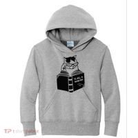 Cat Reading To Kill A Mockingbird Funny Kids Hoodie thumb 0