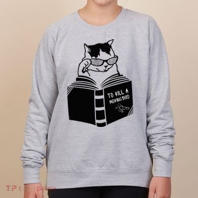 Cat Reading To Kill A Mockingbird Funny Women's Sweatshirt