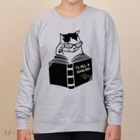Cat Reading To Kill A Mockingbird Funny Women's Sweatshirt thumb 0