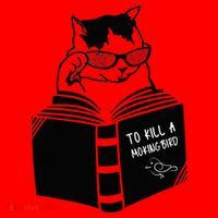 Cat Reading To Kill A Mockingbird Funny Santa Hat thumb 1