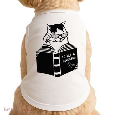 Cat Reading To Kill A Mockingbird Funny Doggie Tank