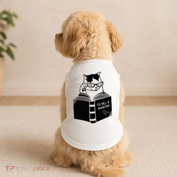 Cat Reading To Kill A Mockingbird Funny Doggie Tank