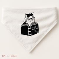 Cat Reading To Kill A Mockingbird Funny USA-Made Doggie Bandana thumb 0