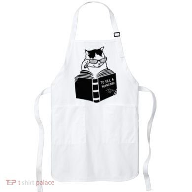 Cat Reading To Kill A Mockingbird Funny Apron