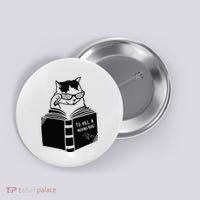 Cat Reading To Kill A Mockingbird Funny Button thumb 0
