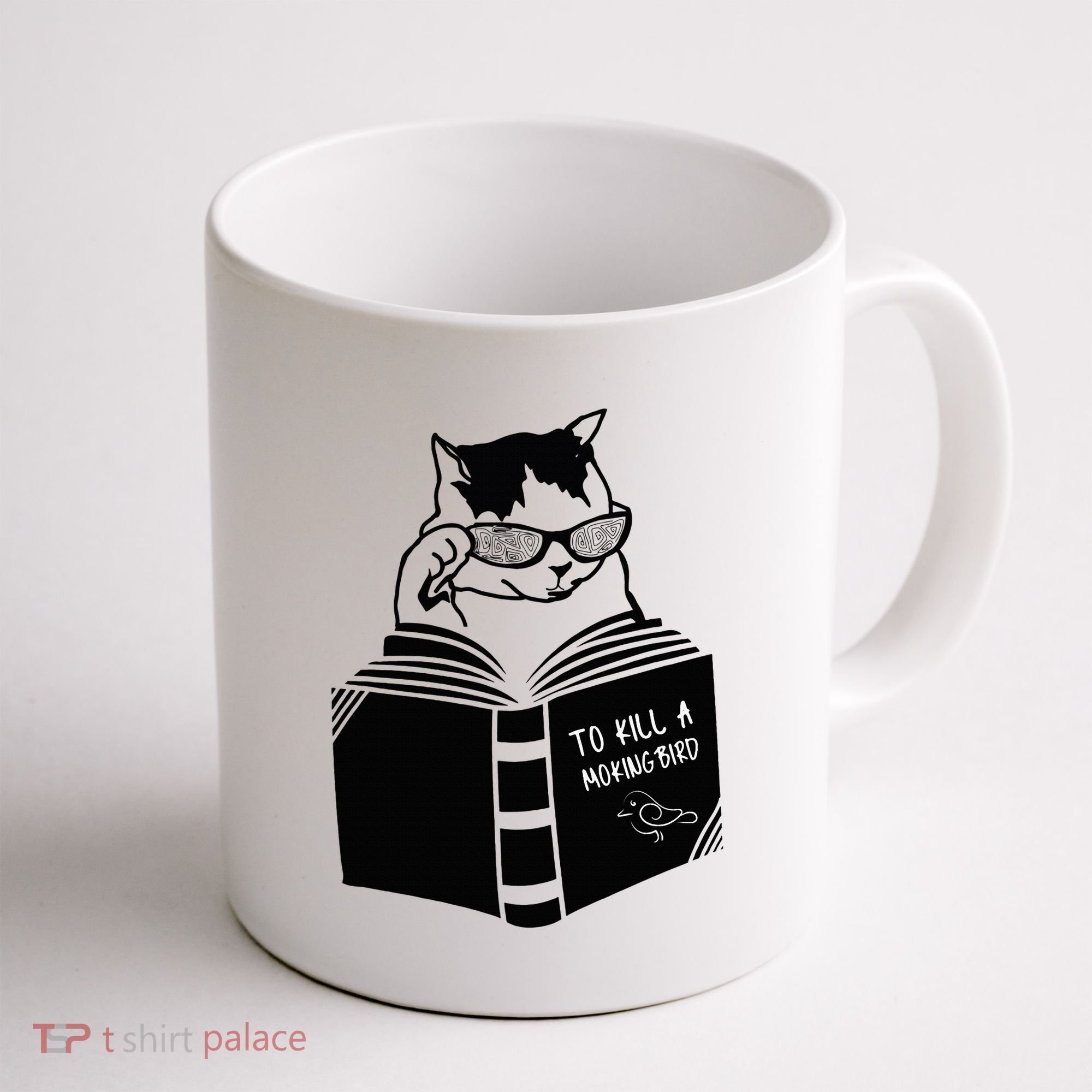 Cat Reading To Kill A Mockingbird Funny Coffee Mug