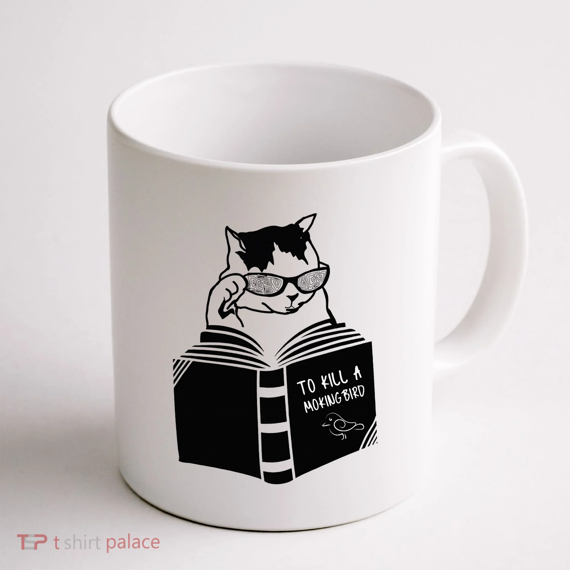 Cat Reading To Kill A Mockingbird Funny Coffee Mug
