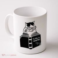Cat Reading To Kill A Mockingbird Funny Coffee Mug thumb 0