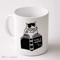 Cat Reading To Kill A Mockingbird Funny Coffee Mug thumb 0