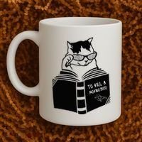 Cat Reading To Kill A Mockingbird Funny Coffee Mug thumb 2