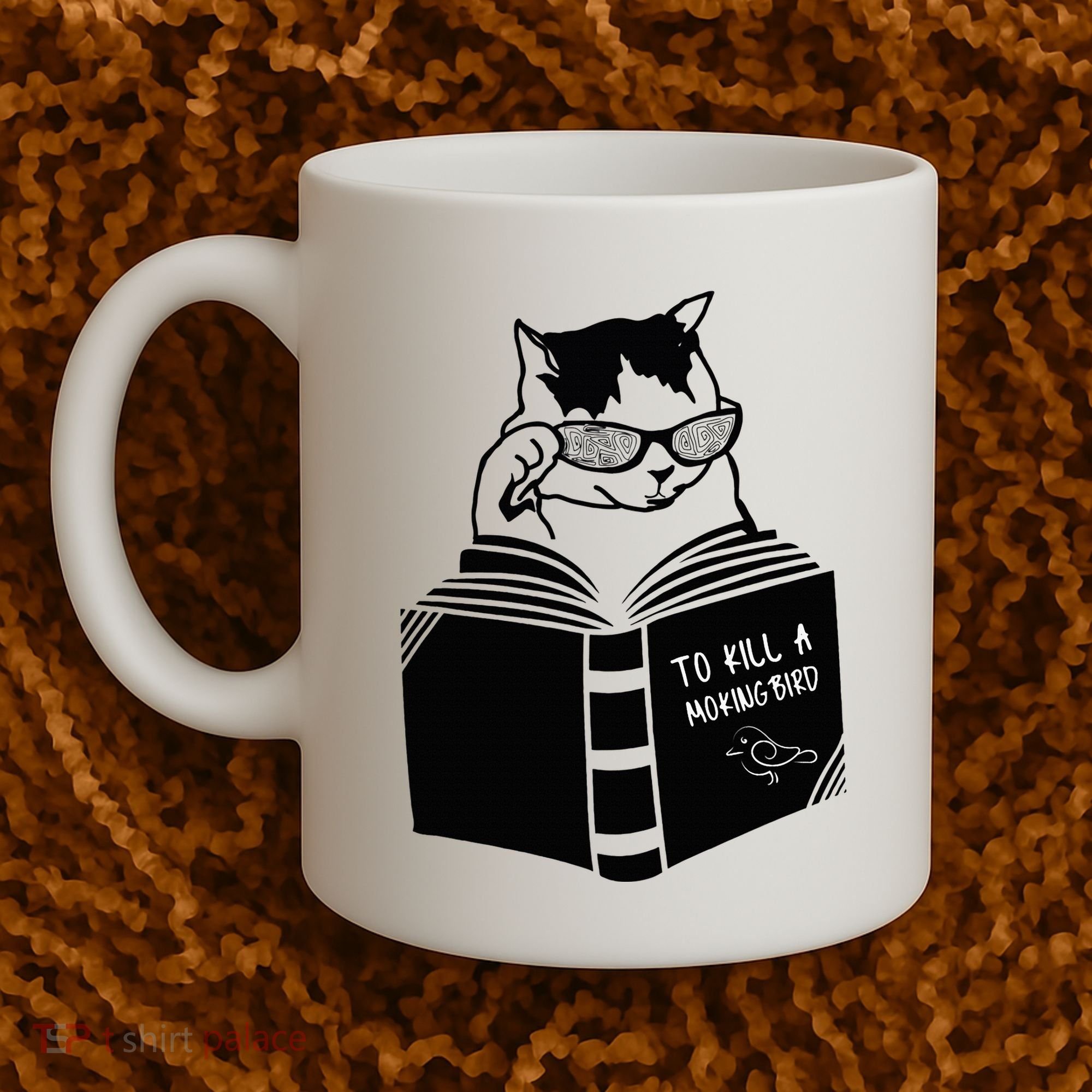 Cat Reading To Kill A Mockingbird Funny Coffee Mug
