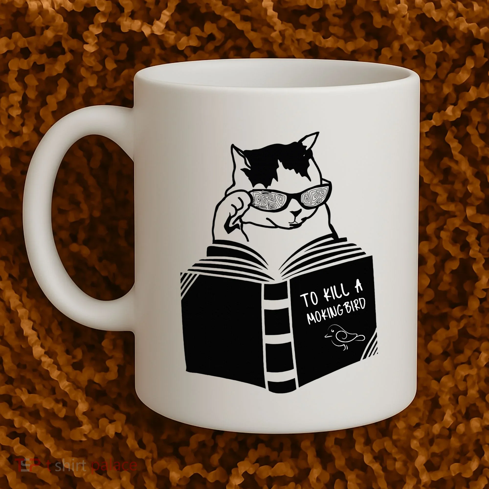 Cat Reading To Kill A Mockingbird Funny Coffee Mug