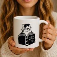 Cat Reading To Kill A Mockingbird Funny Coffee Mug thumb 3