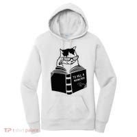 Cat Reading To Kill A Mockingbird Funny Women's Hoodie thumb 0