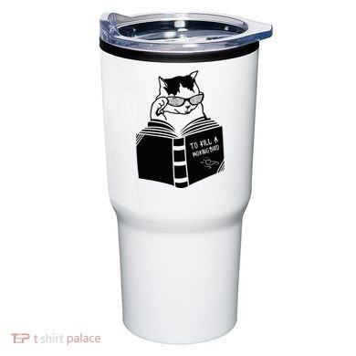 Cat Reading To Kill A Mockingbird Funny Tumbler