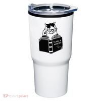 Cat Reading To Kill A Mockingbird Funny Tumbler thumb 0