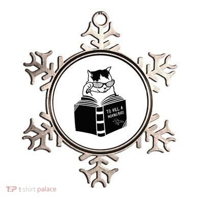 Cat Reading To Kill A Mockingbird Funny Ornament