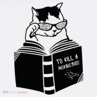Cat Reading To Kill A Mockingbird Funny Ornament thumb 1