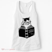 Cat Reading To Kill A Mockingbird Funny Women's Tank Top thumb 0