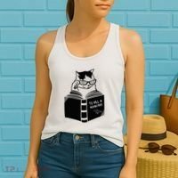 Cat Reading To Kill A Mockingbird Funny Women's Tank Top thumb 2