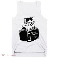 Cat Reading To Kill A Mockingbird Funny Tank Top thumb 0