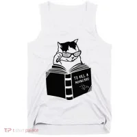 Cat Reading To Kill A Mockingbird Funny Tank Top thumb 0
