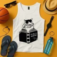 Cat Reading To Kill A Mockingbird Funny Tank Top thumb 4