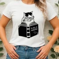 Cat Reading To Kill A Mockingbird Funny Women's T-Shirt thumb 2