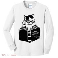 Cat Reading To Kill A Mockingbird Funny Kids Long Sleeve Shirt thumb 0