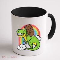 Capybara Riding Trex Dino Cute Capy Rodent Coffee Mug thumb 1