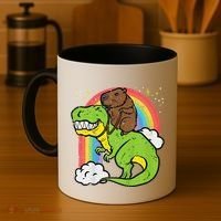 Capybara Riding Trex Dino Cute Capy Rodent Coffee Mug thumb 4
