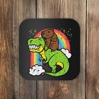 Capybara Riding Trex Dino Cute Capy Rodent Coaster thumb 0