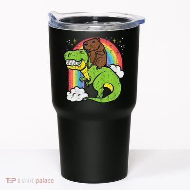 Capybara Riding Trex Dino Cute Capy Rodent Tumbler
