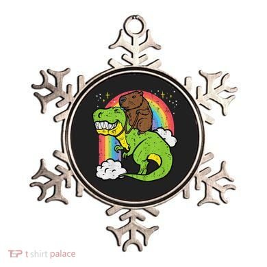 Capybara Riding Trex Dino Cute Capy Rodent Ornament